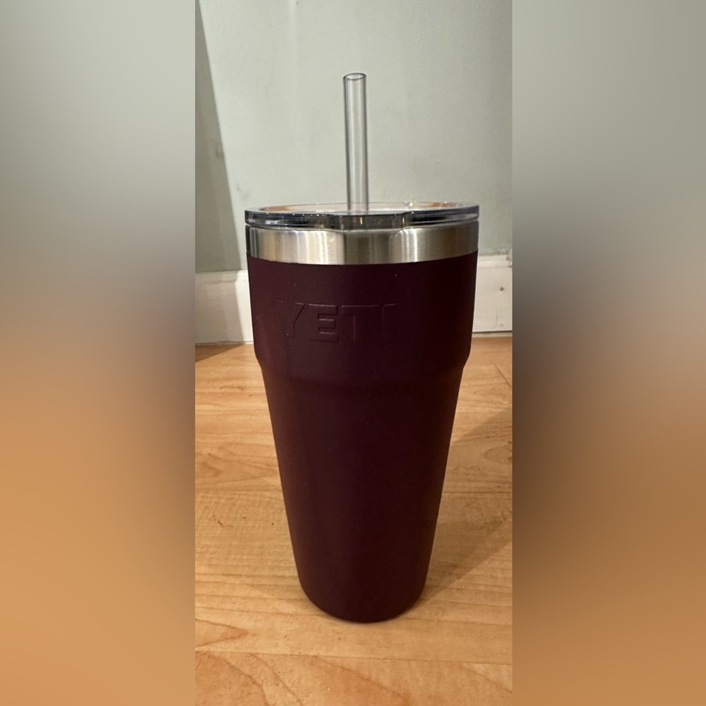 YETI Purple Tumbler with Straw